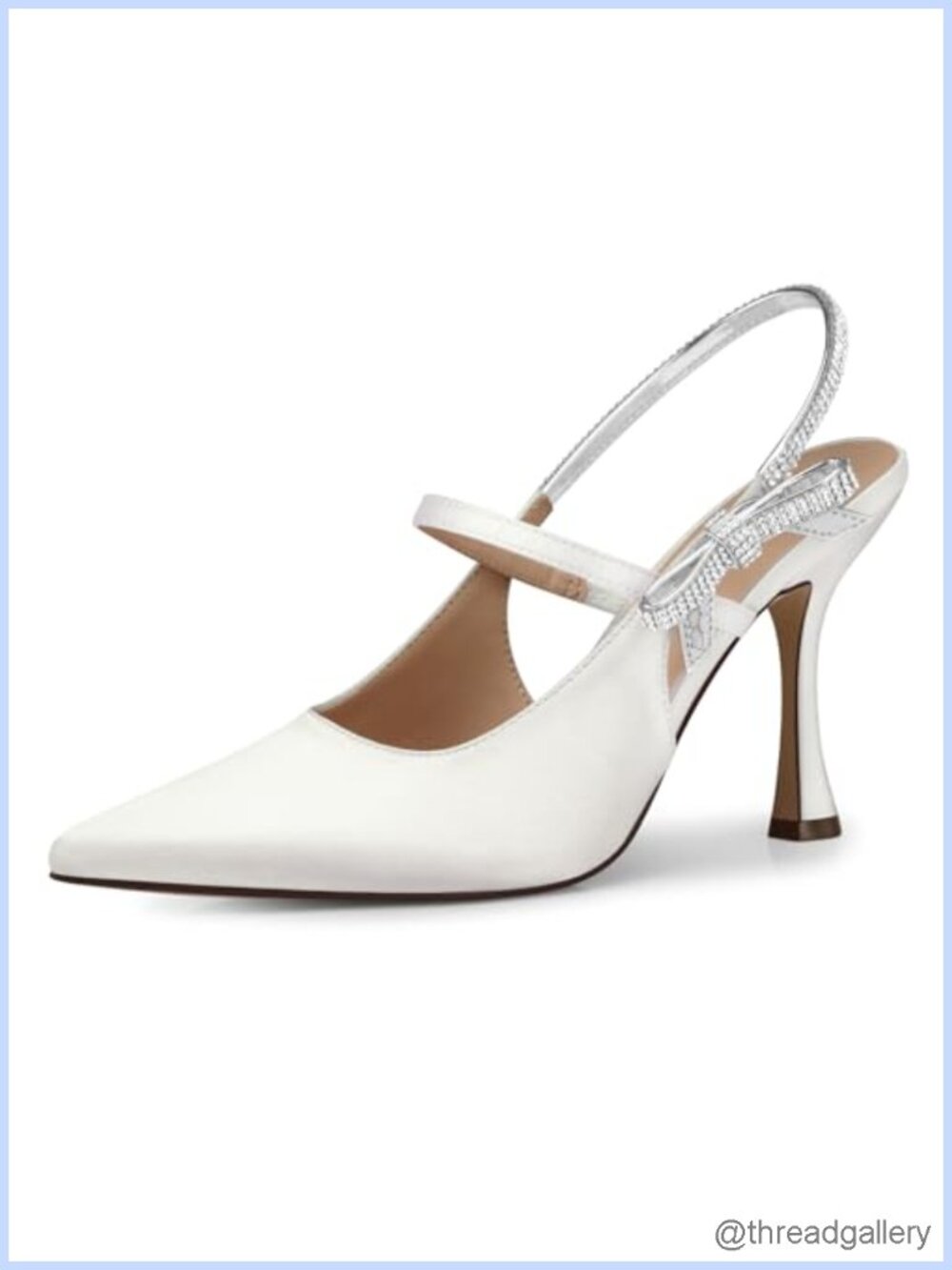 Kitten Heel Pumps 3.8 Inch Rhinestone Bow Ankle Strappy Dress Shoes